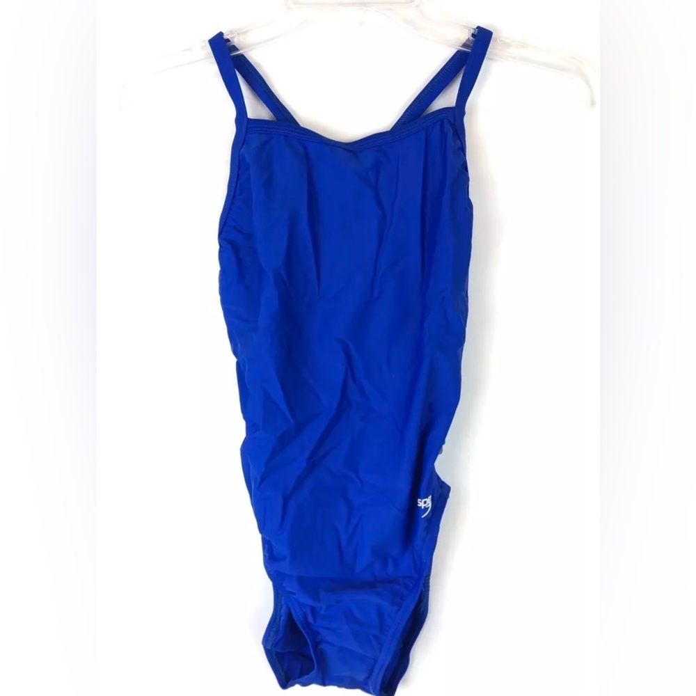 Speedo Women’s One Piece Power Flex Flyback Blue Swimsuit Size 8